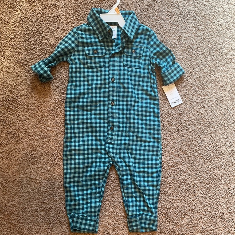 Carter’s || Plaid Button-Front Jumpsuit NWT